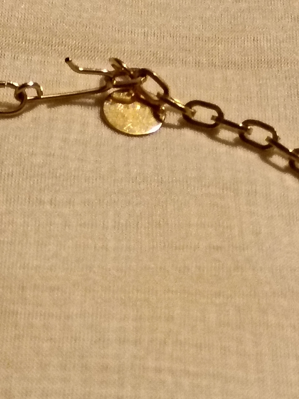 Delicate Gold Chain Bracelet with Disc Charm